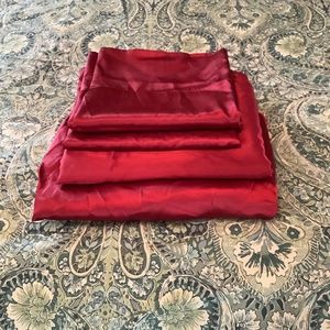 Red satin sheets, full size
